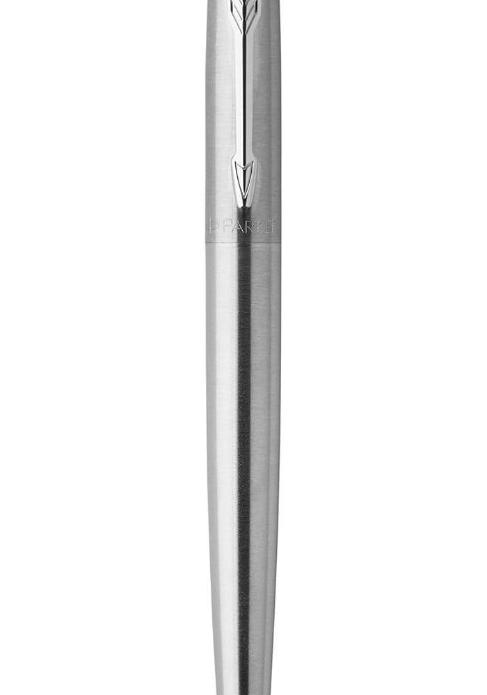 Parker Jotter Ballpoint Pen - Stainless Steel with Chrome Trim, Medium Point Blue Ink, Gift Box - Image 3